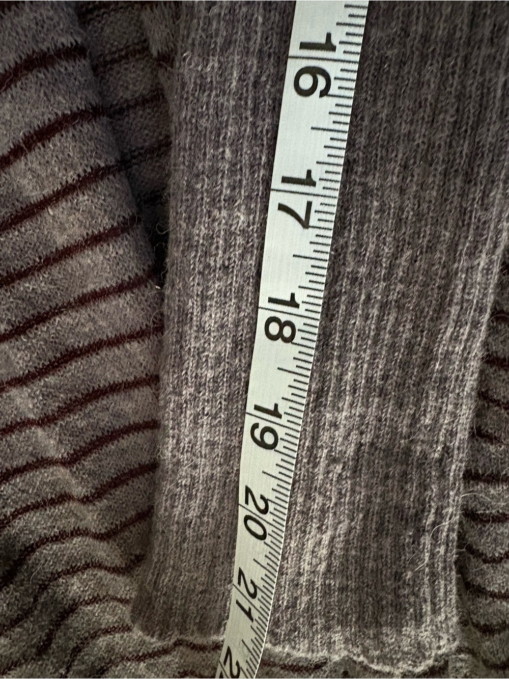 Free People Long Striped Open-Front Cardigan in Taupe and Dark Brown - Picture 9 of 12